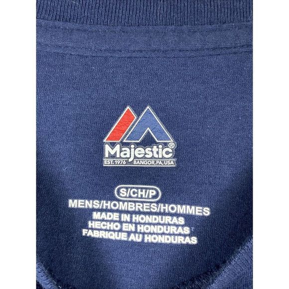 Small New York Yakees MLB Baseball Majestic T-Shirt - Midnight Blue Mens Small - Picture 3 of 4